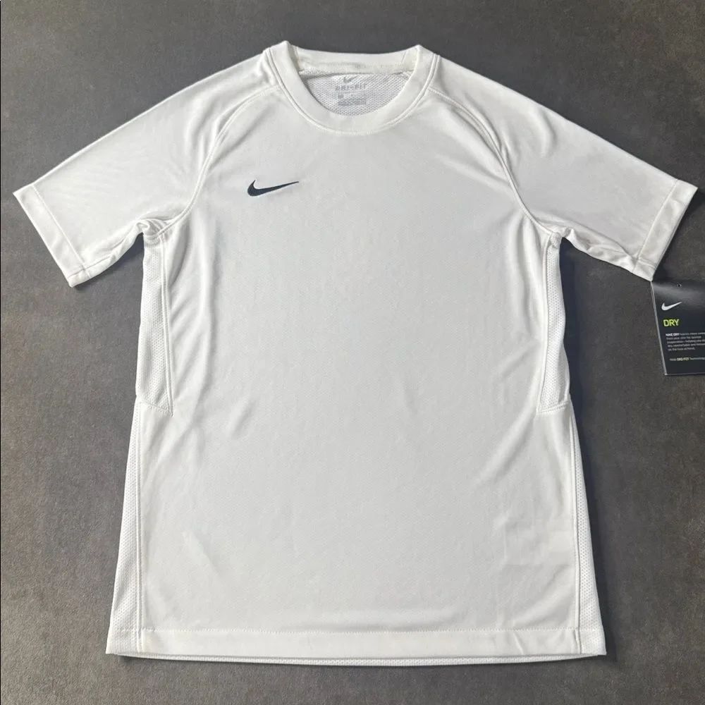 Nike Youth Unisex White Dri-Fit Jersey Short Sleeve T-Shirt LARGE NWT